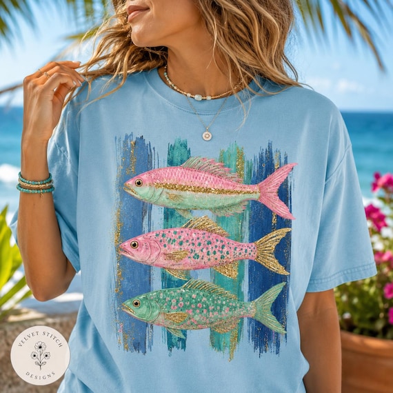 Watercolor Tropical Fish PNG: Coastal Marine Life Art Ocean Decor png Nautical Beach House Sea Life Wall Art (Digital Download)