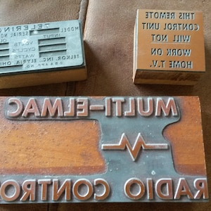 Trio of Vintage  Radio & Television Printers Blocks