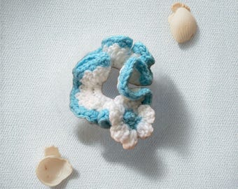 Forget-Me-Not Sky Blue Flower Scrunchie