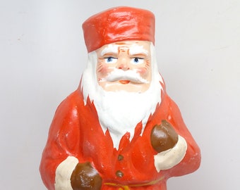 Antique 1930's 11 Inch German Belsnickle Santa Candy Container,  Vintage Christmas Holiday Decor