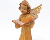 Antique Italian Hand Carved Angel with Wings, Hand Painted, for Putz or Christmas Nativity Creche, Italy