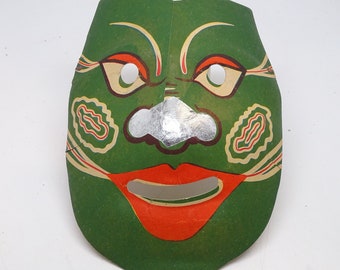 Vintage 1950's Halloween Party Mask, Antique Retro MCM Decor