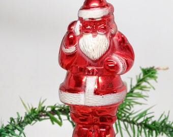 Vintage 1950's SANTA Plastic Christmas Tree Ornament, Antique Retro Decor MCM