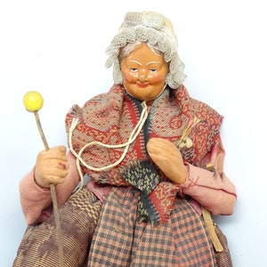 Vintage French Creche Doll Santon De Provence Simone Jouglas Depose Clay Folk Art for Christmas Putz image 1