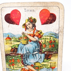 Antique Austrian Antique Playing Card, Piatnik & Söhne Tarot Tavasz, Vienna, Vintage Ephemera