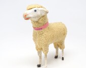 Antique 1930 39 s German 3 1 2 Inch Wooly Sheep, for Putz or Christmas Nativity, Vintage Farm Lamb