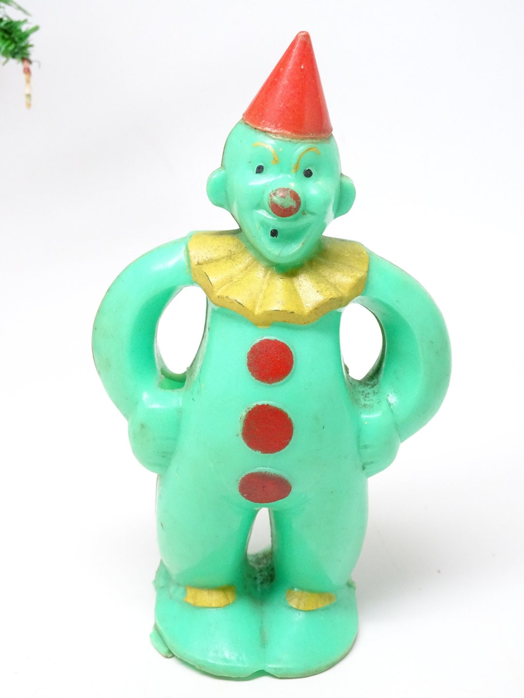 Vintage Clown, Rosbro Plastics, Providence RI, Antique Retro Hard