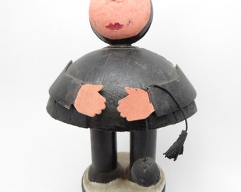 1940's German Chimney Sweep Candy Container, Hand Painted for Christmas