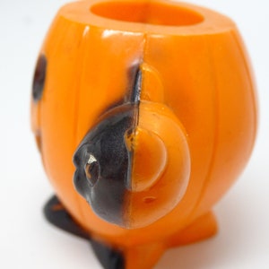 1950's Halloween Candy Container, Witch and Black Cat and Jack-o-lantern, Vintage, Retro Decor image 8