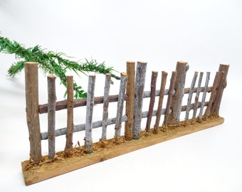 Antique German Section of Twig Fence with Gate for Feather Christmas Tree,  Putz or Nativity Creche, Vintage Holiday Decor
