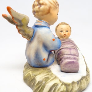 German Hummel 24/1 Heavenly Lullaby Candle Holder, Hand Painted Porcelain Angel with Baby Jesus Figurine, Vintage West Germany image 5