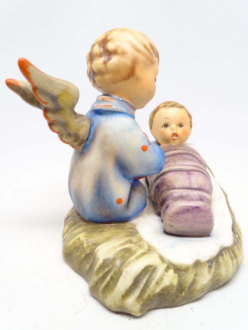 German Hummel 24/1 Heavenly Lullaby Candle Holder, Hand Painted Porcelain Angel with Baby Jesus Figurine, Vintage West Germany image 5