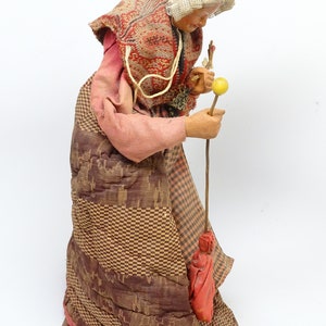 Vintage French Creche Doll Santon De Provence Simone Jouglas Depose Clay Folk Art for Christmas Putz image 6