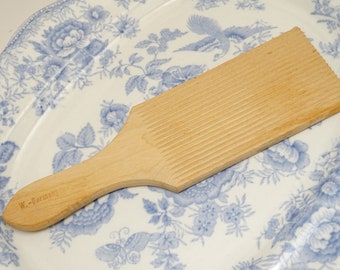 Antique German Grooved Wooden Butter Paddle Mold, Vintage Farm House Decor, West Germany