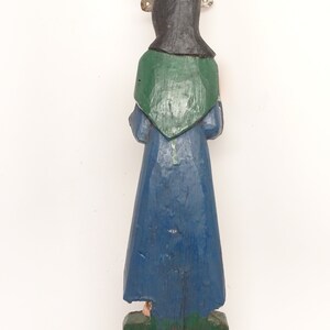 Early 1900's Antique Santos with Tin Halo, Vintage Polychrome Saint Religious Statue, Religious Church Folk Art image 8