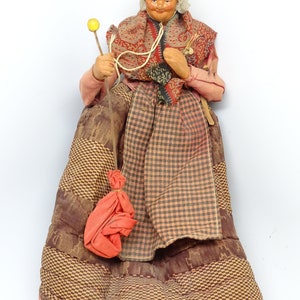 Vintage French Creche Doll Santon De Provence Simone Jouglas Depose Clay Folk Art for Christmas Putz image 2