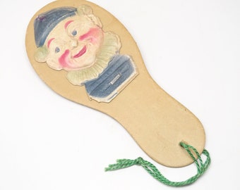 Old German Halloween Embossed Clown Noisemaker Clapper, Germany