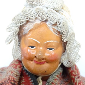 Vintage French Creche Doll Santon De Provence Simone Jouglas Depose Clay Folk Art for Christmas Putz image 3