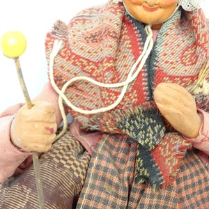 Vintage French Creche Doll Santon De Provence Simone Jouglas Depose Clay Folk Art for Christmas Putz image 4