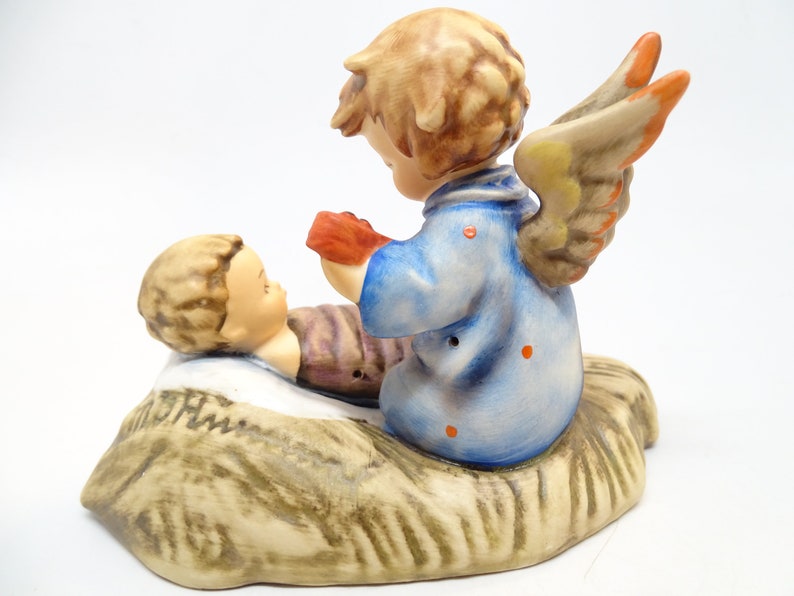 German Hummel 24/1 Heavenly Lullaby Candle Holder, Hand Painted Porcelain Angel with Baby Jesus Figurine, Vintage West Germany image 9