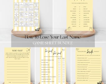 How to Lose Your Last Name in _ Days Bachelorette Party Games Bundle (Digital Download)