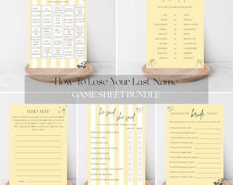 How to Lose Your Last Name in _ Days Bachelorette Party Games Bundle (Digital Download)