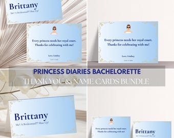 Editable Princess Diaries Bachelorette Thank You & Name Cards (Digital Download)