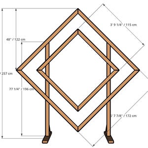Wedding Arch Plans | DIY Geometric Diamond Backdrop | Boho Ceremony Arbor | 3D Model image 3