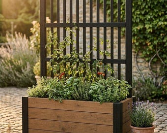 Raised Garden Bed Plans with Trellis | DIY Planter Box PDF | Imperial + Metric | Woodworking Plans