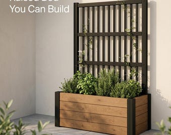 Raised Garden Bed Plans with Trellis | DIY Planter Box PDF | Woodworking Plans | Instant Download