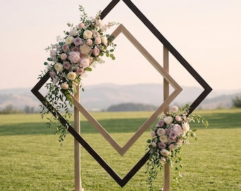 Wedding Arch Plans | DIY Geometric Diamond Backdrop | Boho Ceremony Arbor | 3D Model