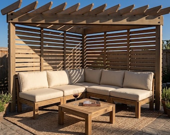 Triangular Corner Pergola Plans | DIY Privacy Screen PDF Imperial and Metric | 3D Model