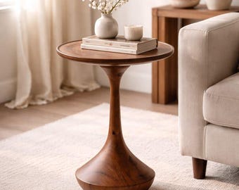 Scandinavian Wood Coffe Table for Living Room, Designer Unique Side Table