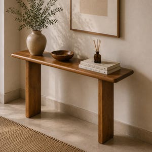 Solid Wood Console Table, Handmade Entryway Furniture, Modern Hallway Table, Rustic Sofa Table