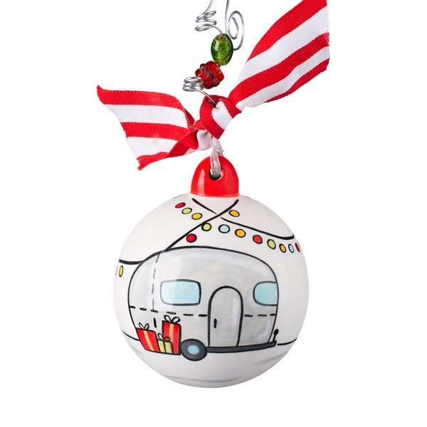 Personalized Airstream Camping Family Christmas Glory Haus Ornament