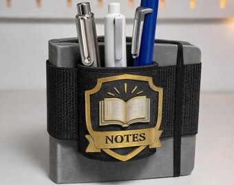 Portalápices colorido impreso en 3D con detalle de insignia único / Organizador de escritorio pintado a mano / Regalo individual de decoración de escritorio artesanal