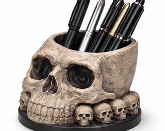 Portalápices impreso en 3D con vibrantes diseños pintados a mano - Arte escultórico para escritorio, ideal para una decoración de oficina única - Soporte individual para bolígrafos, regalo perfecto para escritores.