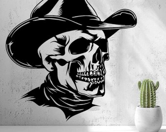 Cowboy Skull | Cannabis Leaf | Snake | 2D Wall Art | Man Cave | Goth Western Weed | Game Room | Garage | Wall Hanging | Quirky Gift