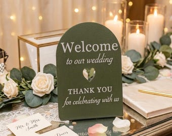 Welcome to Our Wedding Sign + FREE GIFT | Freestanding Tabletop Entry Sign | Custom Colour Options | Wedding Reception Ceremony | LGBTQ+
