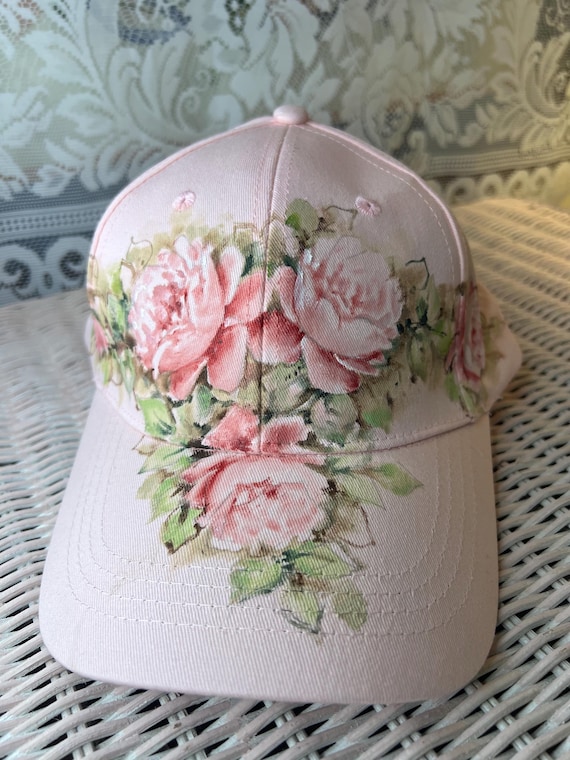 Light pink rose base ball cap