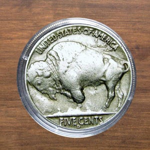 Moneda de cinco centavos de níquel búfalo de tres patas de 1937, rara, con fecha clave, plateada, de EE. UU., conmemorativa vintage coleccionable para coleccionistas.