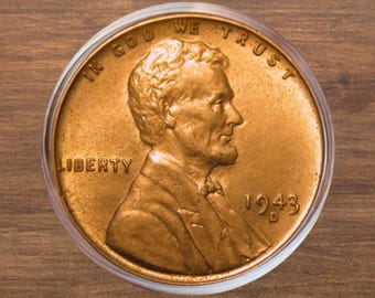 Moneda conmemorativa vintage coleccionable estadounidense de cobre con fecha clave y centavo de trigo Lincoln P,D,S de 1943 para coleccionistas.