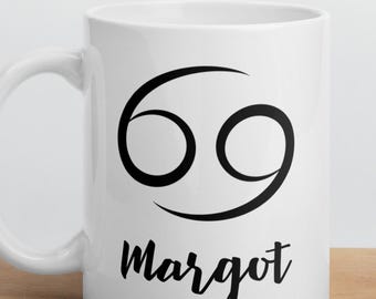 Cancer Zodiac Mug | Personalized Astrology Gift | Minimalist Star Sign Coffee Mug
