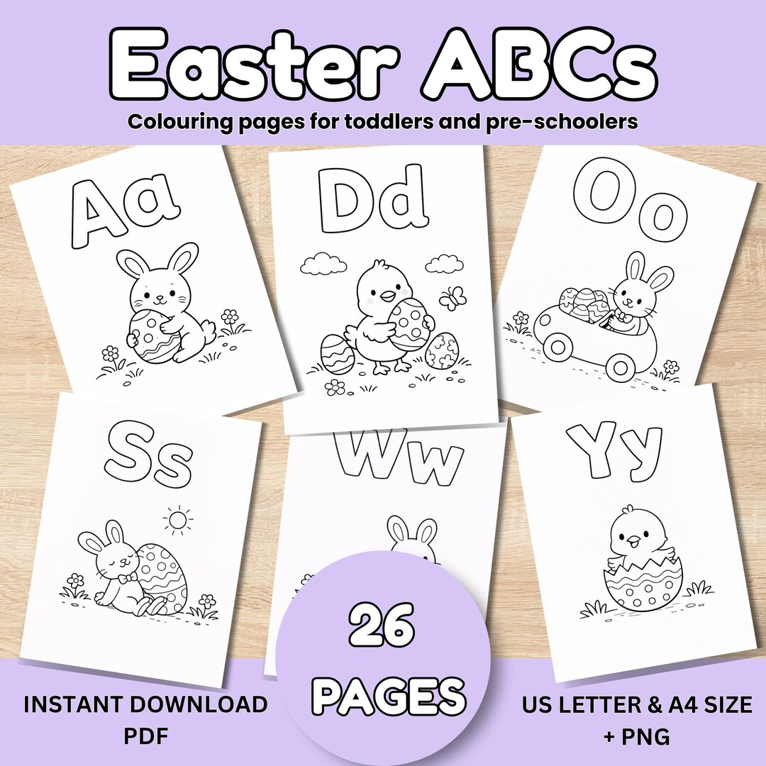 Easter ABC Coloring Pages for Toddlers, Preschool Printable PDF ...