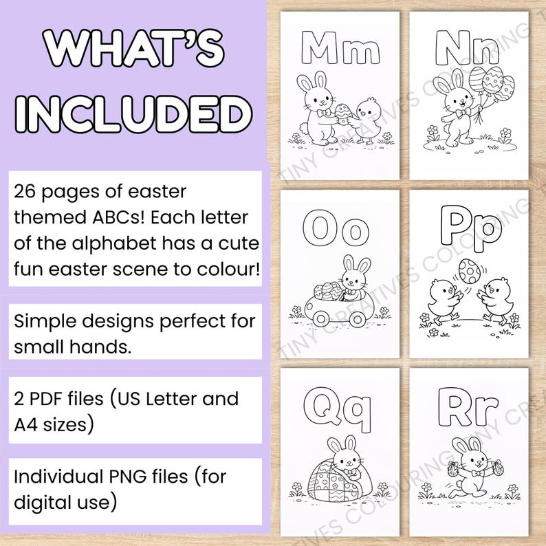 Easter ABC Coloring Pages for Toddlers, Preschool Printable PDF ...