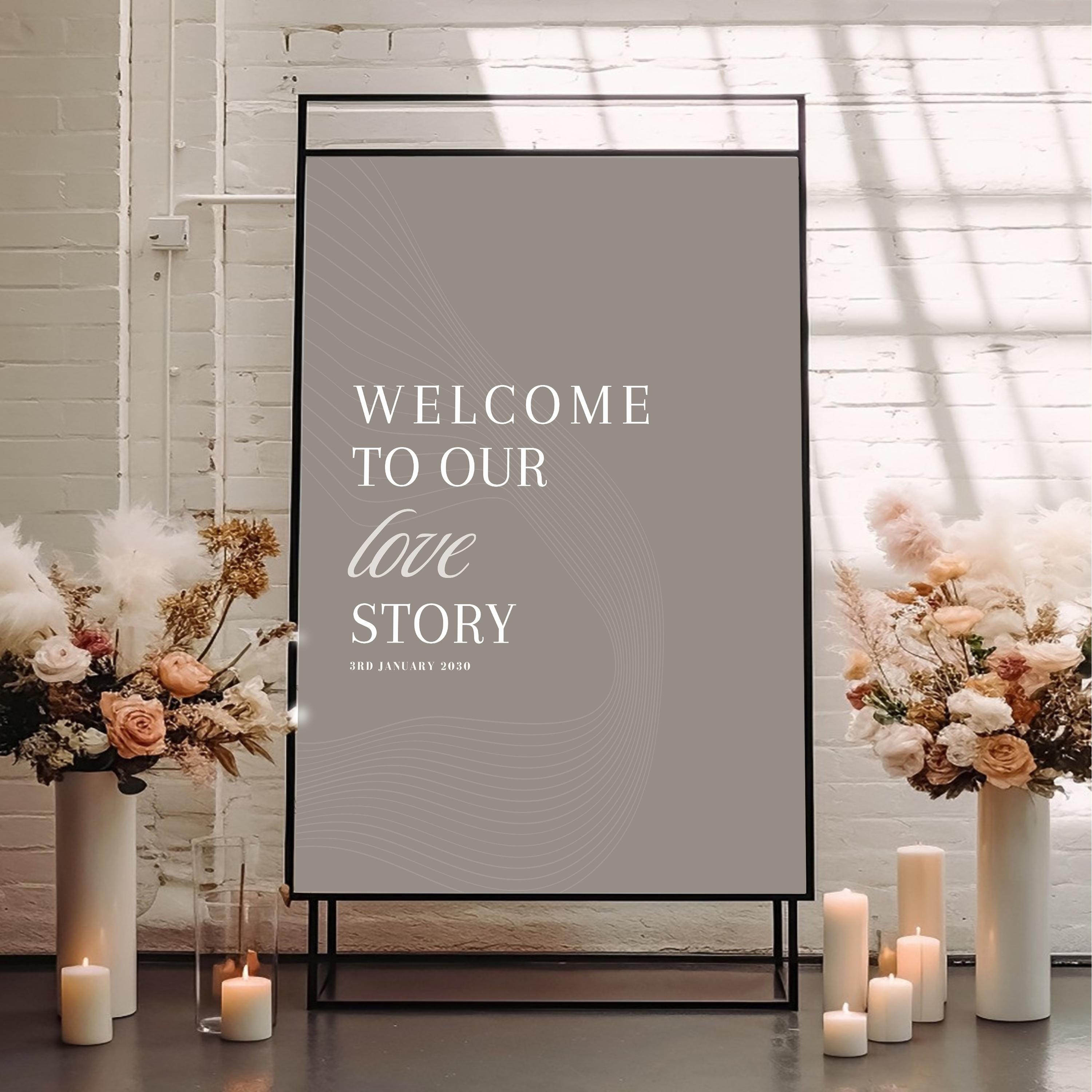 Neutral Wedding Welcome Sign Printable Template Editable Seating Chart ...