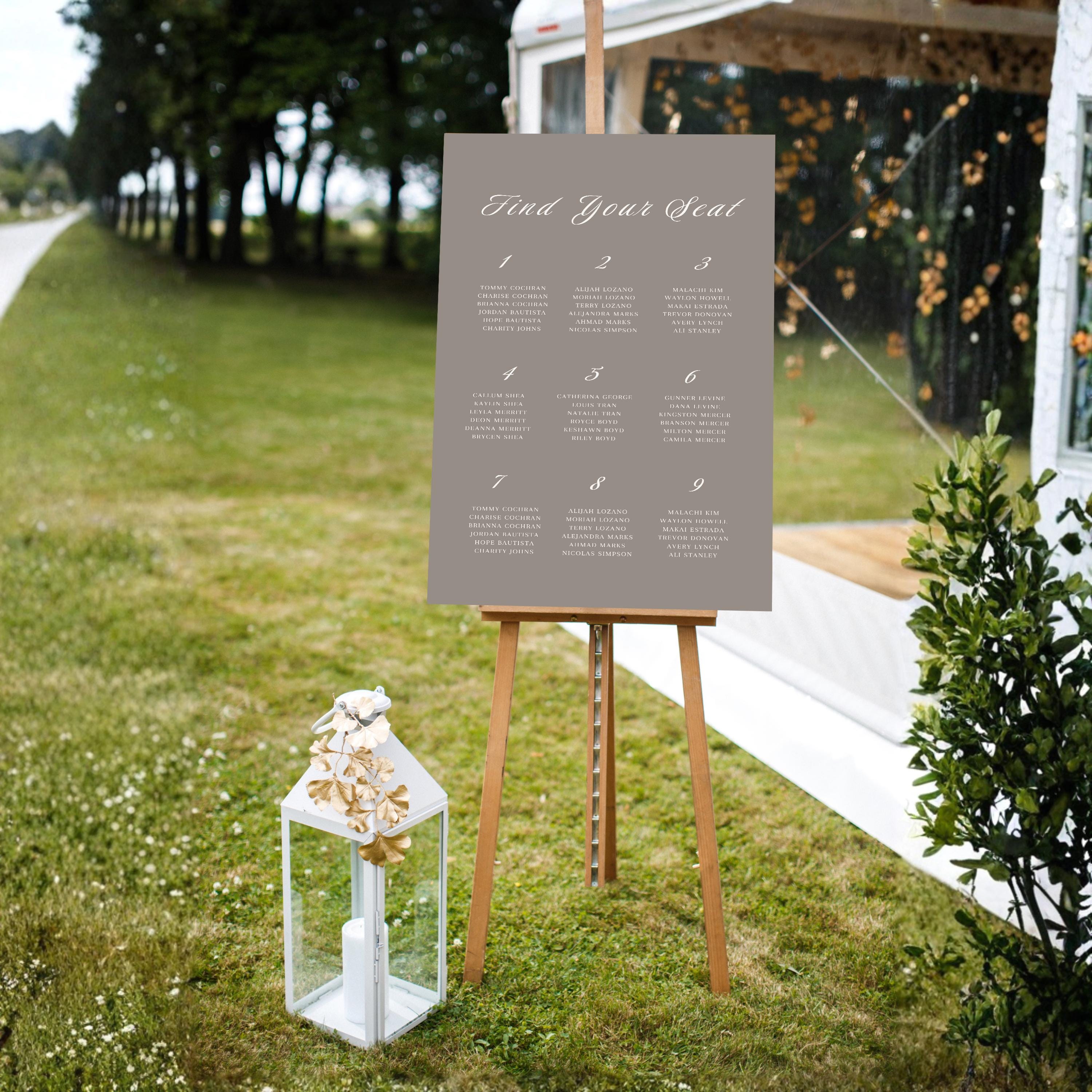 Neutral Wedding Welcome Sign Printable Template Editable Seating Chart ...