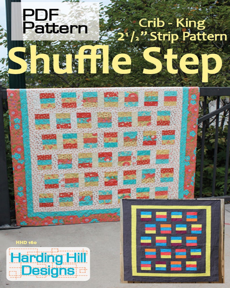 Shuffle Step 2-1/2 Strip Quilt Pattern Multiple Sizes PDF version image 3