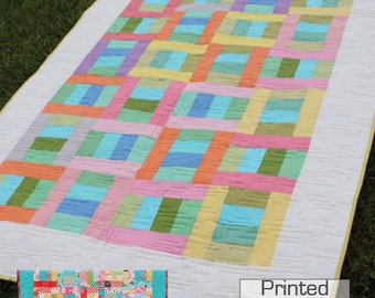 Can Can 2-1/2" Strip Quilt Pattern -  Includes Multiple Sizes -   Crib to King size -  Printed Pattern