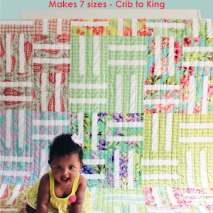 Fat Quarter Four Step Quilt Pattern - Multiple Sizes - PDF Version